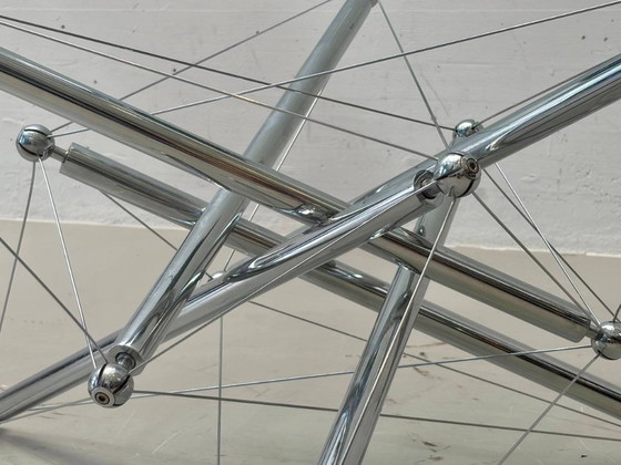 Table basse Tensegrity 713 de Theodore Waddell pour Cassina, 1973 – Tables basses, Glass, Chrome, Vintage (photo 4 of 13)