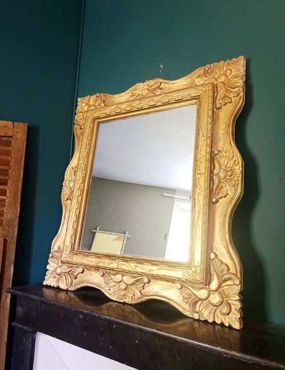Image 1 of Large mirror in gilded wood
