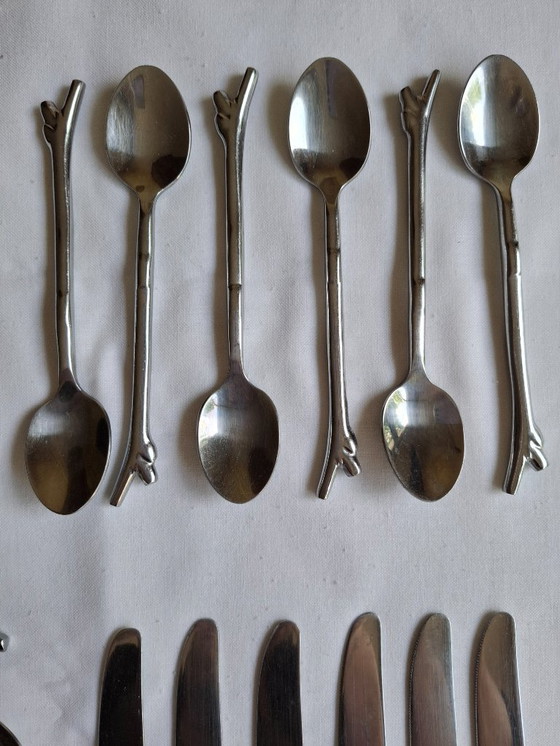 Image 1 of Stainless steel twig branch cutlery x6 (or 12) persons