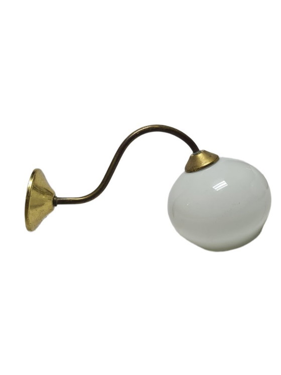 Art Deco wandlamp, Polen, jaren 1950 – Wandlampen, Glass, Metal (photo 3 of 6)