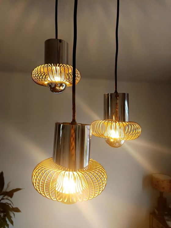 Image 1 of Lámpara de araña de la era espacial de Philippe Rogier para Oxar, 1970