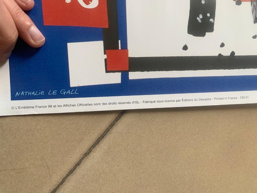 Offizielles WM-Poster Frankreich 1998 – Nathalie Le Gall – Neuwertig mit Originalrolle