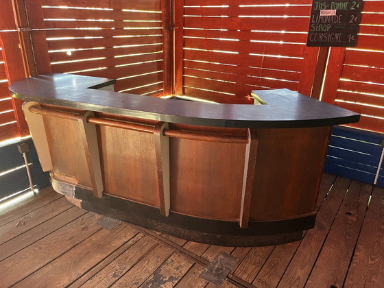Image 1 of Bar van eikenhout en formica uit de jaren 50
