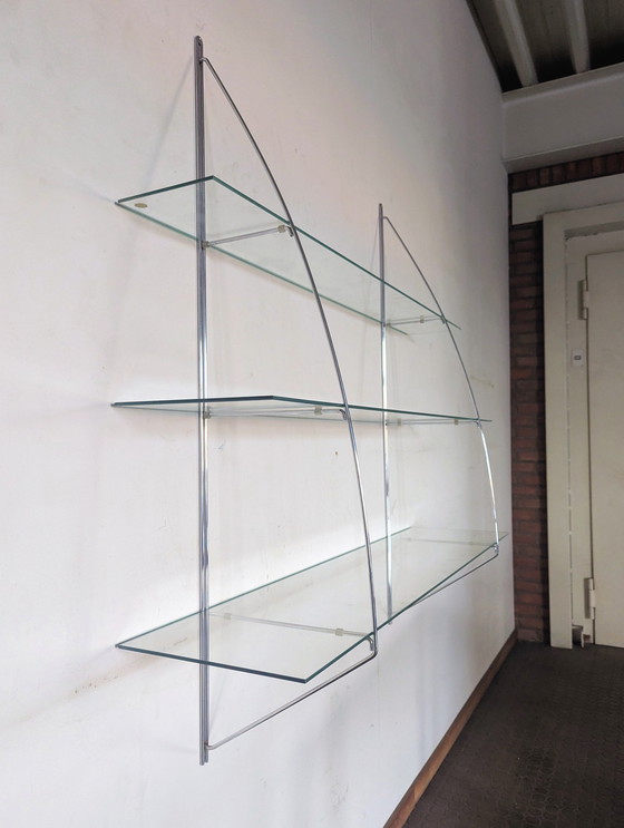 Image 1 of Pensile vintage in vetro e cromo, Ikea, anni '80