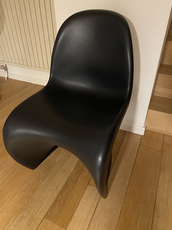 Image 1 of Verner Panton zwart 4 stoelen