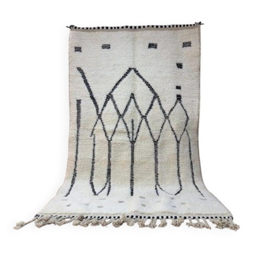 Gedecoreerd wit Berber vloerkleed 270cm x 150cm