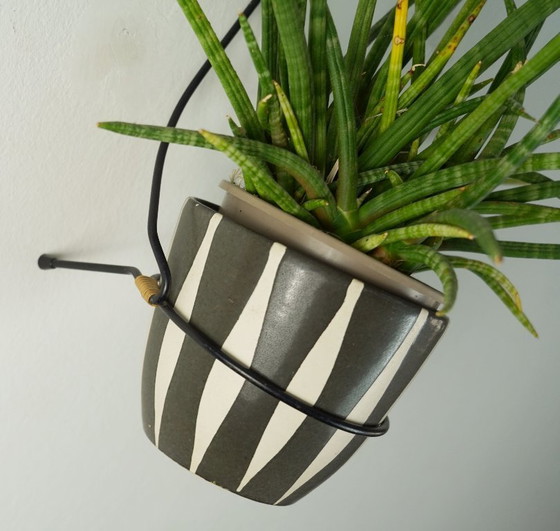 Image 1 of Set aus 4 wandmontierten Blumentopfhaltern im Mid-Century-Stil, Metall und Kunststoff, 1950er Jahre