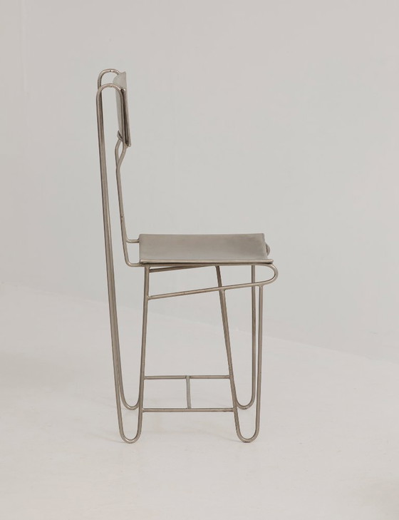 Image 1 of Conjunto de 4 sillas de artista de metal cromado, circa 1960/70