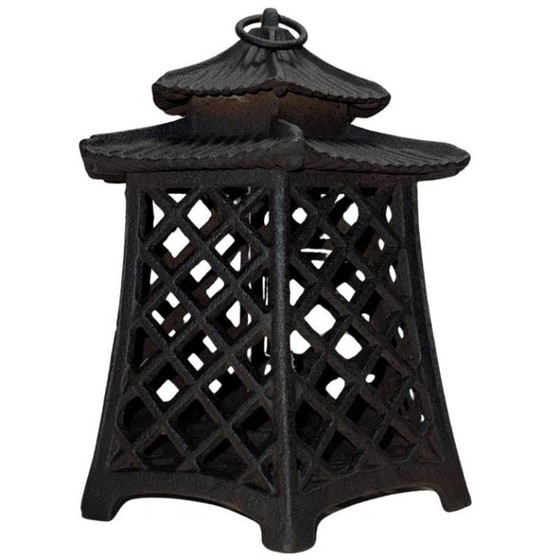 Image 1 of Antica lanterna giapponese a forma di pagoda – Ghisa pesante – 24 cm (3,8 kg)