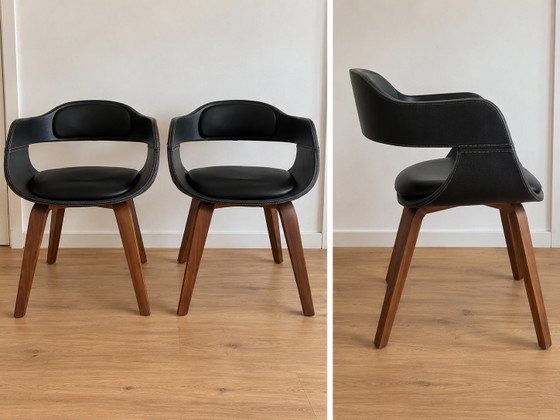 Kare Design Costa Dining Chairs, Set of 4 – Wood, Skai (photo 3 of 5)