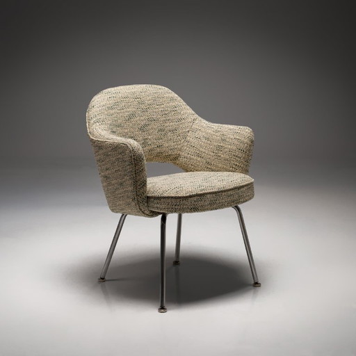 Esszimmerstuhl Modell 71 in Grün-Gelb von Eero Saarinen für Knoll