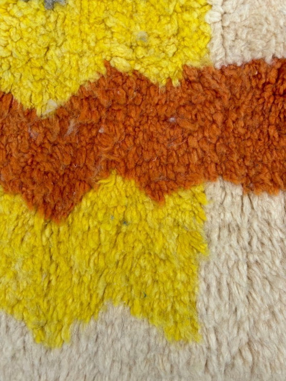 Image 1 of Ecru Berber carpet with colored patterns 250cmx150cm