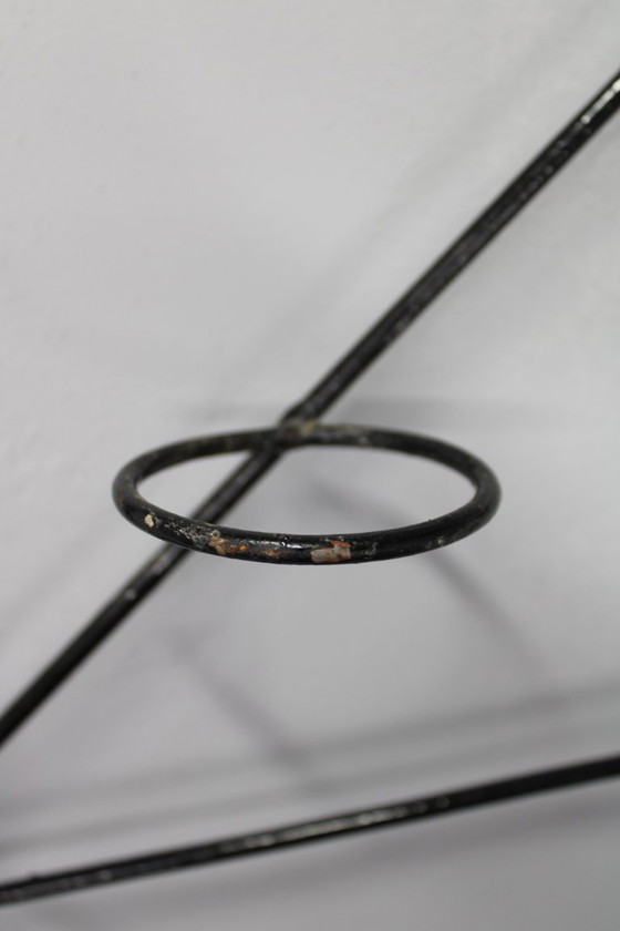 Image 1 of Jardinera divisoria de ambientes de metal negro de mediados de siglo, década de 1970