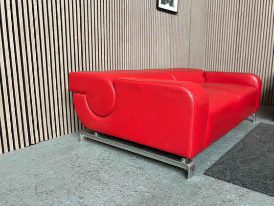 Set Leolux B Flat Sofas Red Leather 180x110 CLEANED, Seating area (photo 3 of 9)