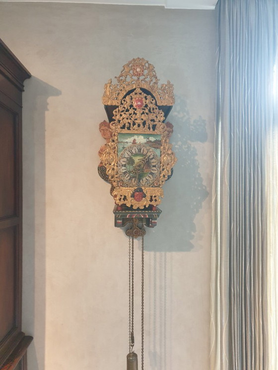 Image 1 of antique chair clock 18th century.