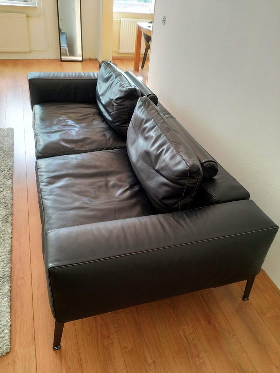 Flexform Lifesteel black leather 2-seater sofa and armchair, 2 seaters, Metal, Modern (photo 3 of 12)
