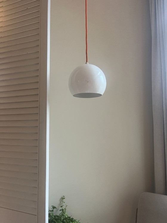 Image 1 of Vintage Louis Poulsen Topan stijl hanglampenset van 2 - Deense designlamp