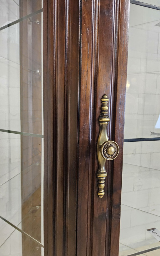 Image 1 of Vitrina antigua de madera de gran tamaño con forma hexagonal (alto 206 cm) (vitrina curiosa)