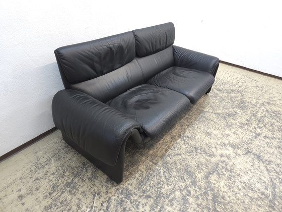 Image 1 of De Sede ds 2011 Black Two-Seater Designer Sofa Leather Sofa Couch desede