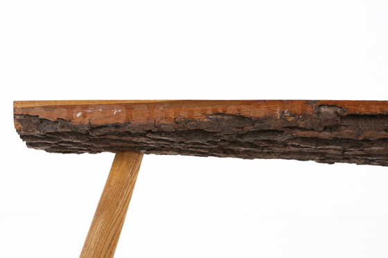 Image 1 of Brutalist Tree Trunk Coffee Table in Solid Oak, Ca. 1950