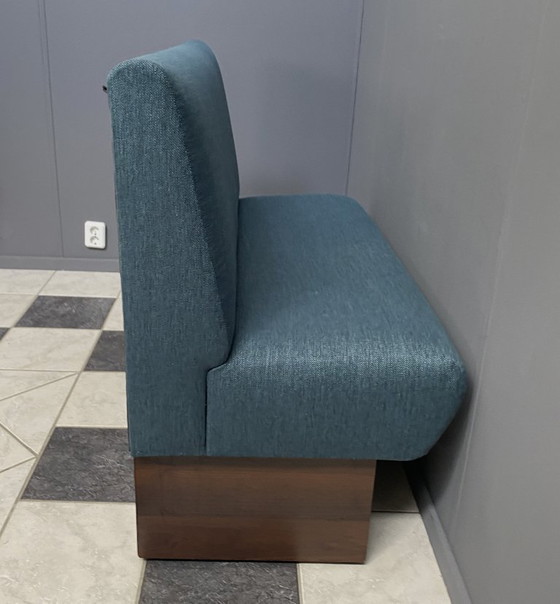 Image 1 of Sedia da pranzo in stile americano in tessuto blu