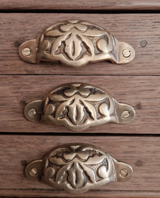 Image 1 of Small oak and brass commode - Circa 1900