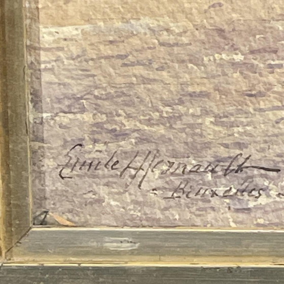 Emile Lhernault, Darsena a Bruxelles, Acquerello, Anni '10 – Dipinti e disegni, Paper (photo 9 of 12)