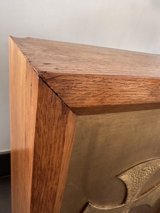 Image 1 of Authentic Consecration Safe / Tabernacle Cabinet in Solid Wood with Gilded Cross – With Key (Mid-20th Century)