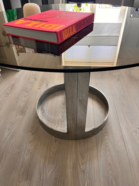 Chrome table with smoked tabletop – Dining tables, Glass, Metal (photo 3 of 8)