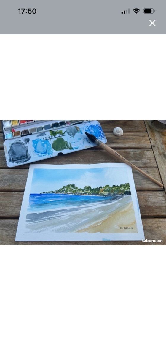 Image 1 of Seaside watercolor