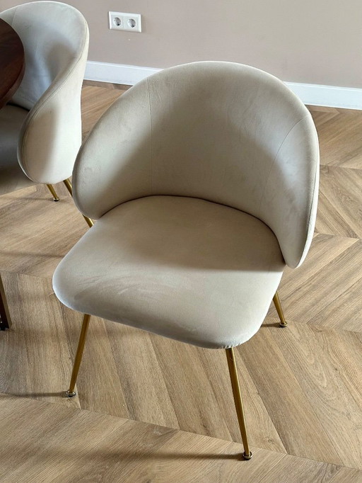 Westwing Luisa chairs 4x cream white velvet