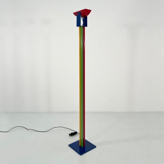 Image 1 of Lámpara de pie multicolor posmoderna de metal, años 80