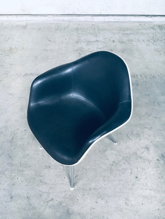 Image 1 of Poltrona DAX in pelle nera di metà secolo di Charles e Ray Eames per Herman Miller, anni '60