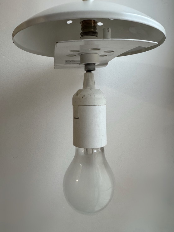 Image 1 of Vintage Limburg witte opaline eivormige kroonluchter