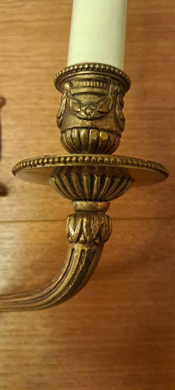 Image 1 of Lampade da parete in bronzo – Set di 3, retrò vintage anni '70