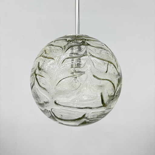 Doria leuchten glass hanging lamp , 1970s