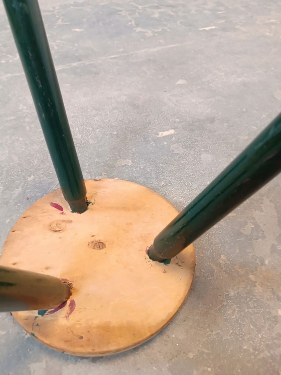 Tabouret trépied en bois rustique vintage, Marron (photo 15 sur 15)