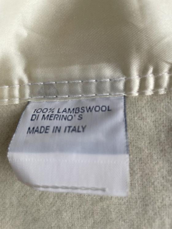 Plaid/coperta vintage Marzotto XXL – 100% lana d'agnello merino con bordo in raso (260x260) - nuovo (photo 6 of 6)