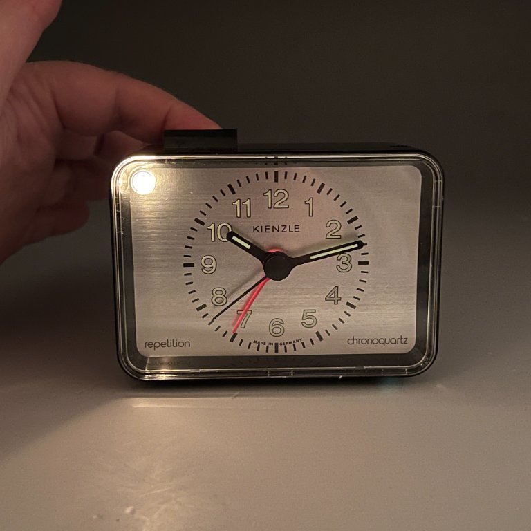 Kienzle “Chronoquartz” vintage alarm clock with alarm and light