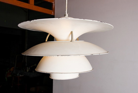 Image 1 of Danish suspension lamp in brushed metal, Model PH 6 ½ -6V Called "Charlottenborg" by Poul Henningsen for Louis Poulsen