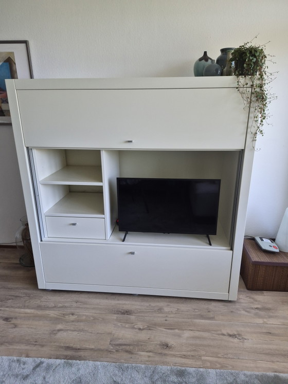 Hülsta Vintage Tv-Kast Met Schuifdeuren En Lades – tv-meubelen, Metal, Wood (photo 5 of 7)