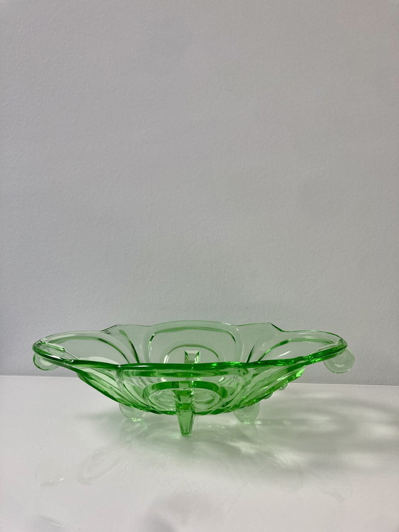 Image 1 of Grüne Art-Deco-Schale (1935), Modell Irene von Walther & Sohne