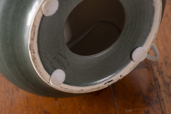 Image 1 of 1x Green Ceramic Table Lamp by Søholm, 1960s Denmark