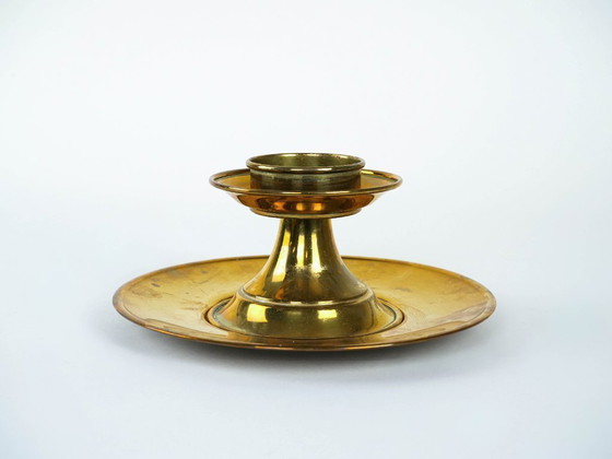 Image 1 of Chandelier en laiton avec socle, design italien, années 1960, fabriqué en Italie