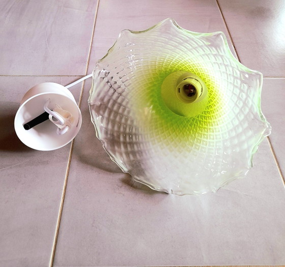 Image 1 of Hanglamp van gebrandschilderd glas uit de jaren 1950