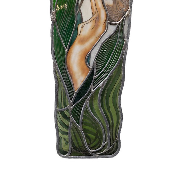 Image 1 of French Art Nouveau stained glass window, circa 1900