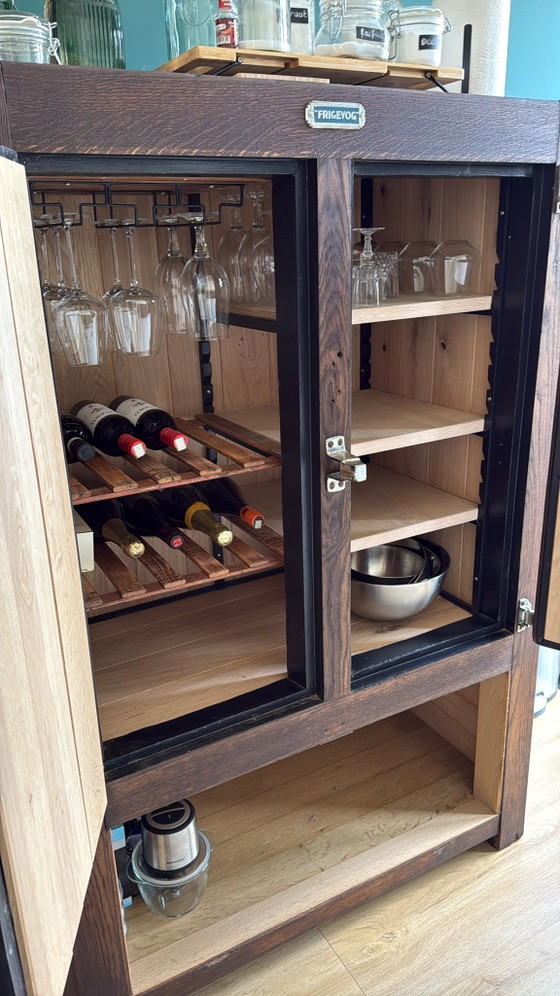 “Frigevog” armadio antico – Mobile bar, Metallo, Legno (photo 5 of 6)