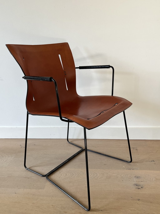 4x WalterKnoll eetkamerstoel cuoio