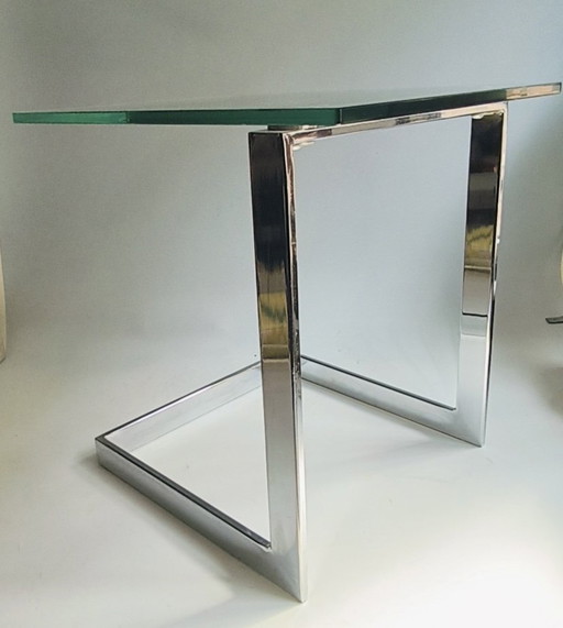 Side table glass chrome