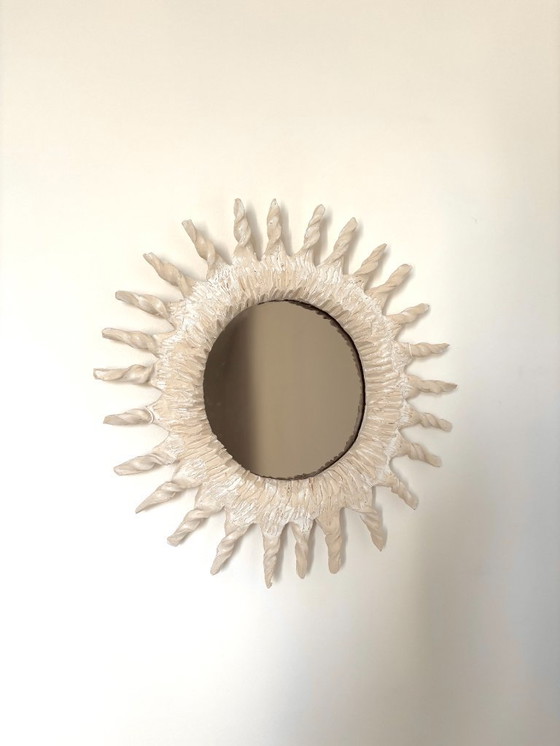 Image 1 of Specchio in ceramica francese contemporaneo, "Sole II" di Renzo Maar